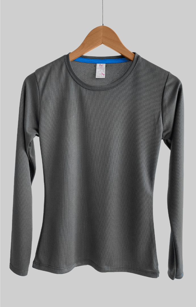 Playera Deportiva Cuello Redondo Manga Larga 950DL, color Negro