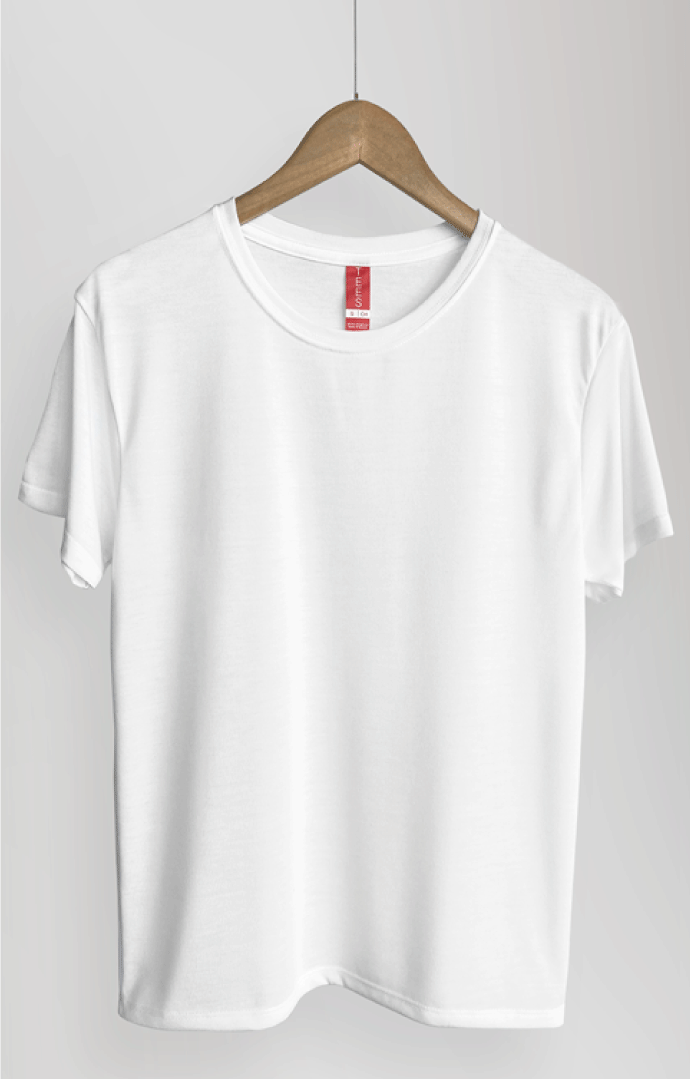 Playera Para Sublimar Cuello Redondo 4000C, color Blanco