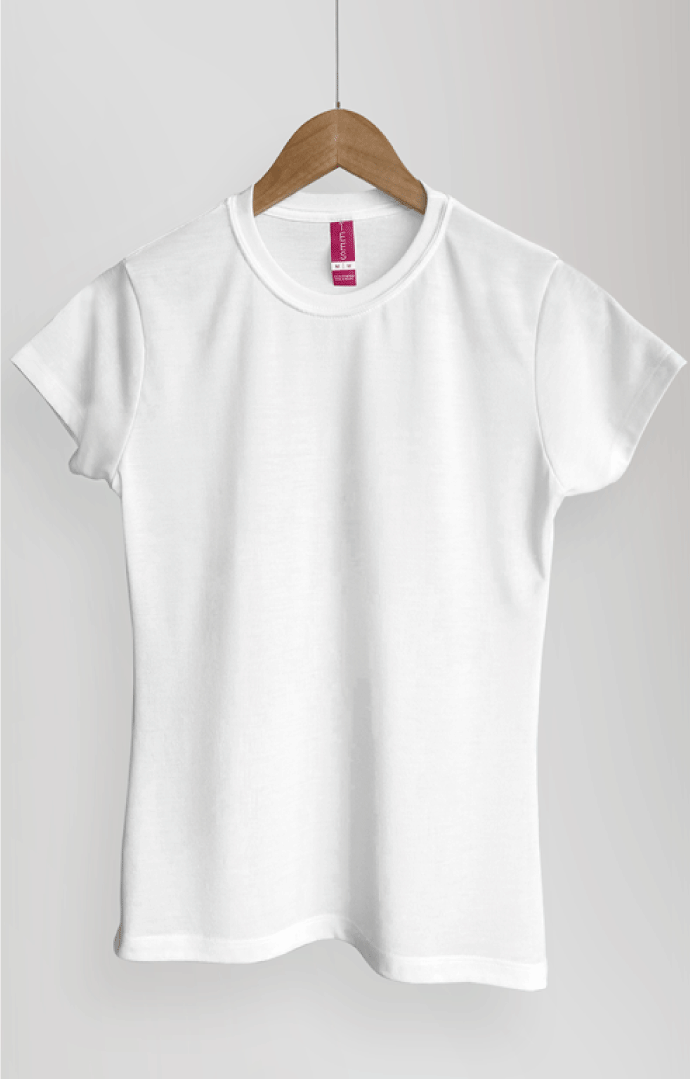 Playera Para Sublimar Cuello Redondo 4000D, color Blanco