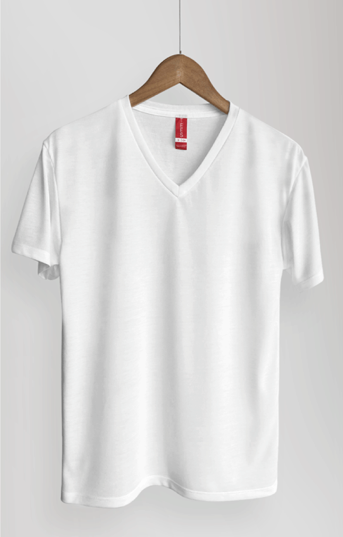 Playera Para Sublimar Cuello V 4100CV, color Blanco
