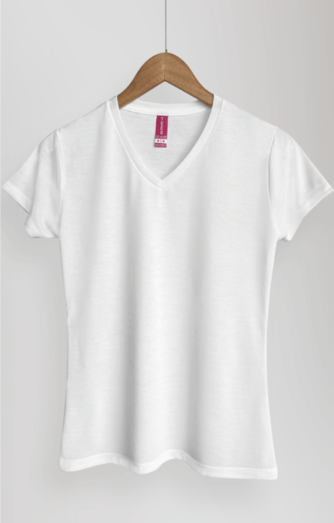 Playera Para Sublimar Cuello V 4100DV, color Blanco